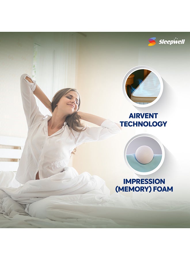 Sleepwell رغوة سليبويل أورثو برو | 10 ليالٍ للمحاكمة | مراتب ميموري فوم مع تقنية Airvent Cool Gel | حجم السرير الكبير (200 طول × 180 عرض × 25 ارتفاع سم) - Image 3